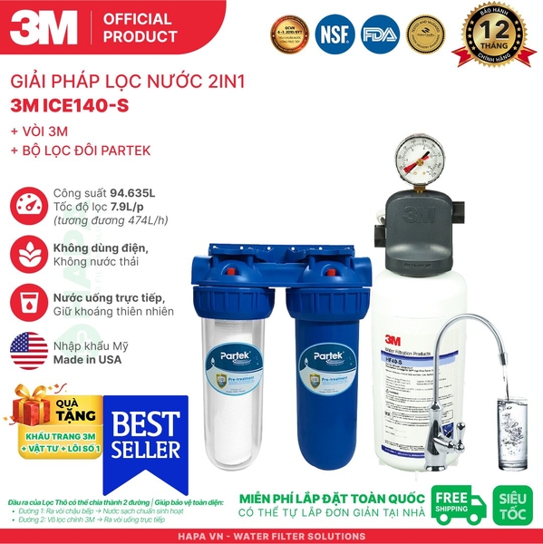 Máy Lọc Nước 3M ICE140-S Nước Uống Trực Tiếp Từ Vòi - Nhập Khẩu Mỹ