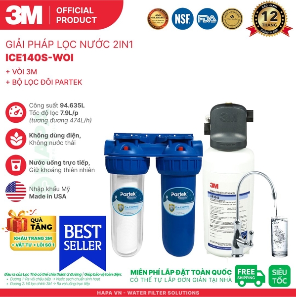 Máy Lọc Nước 3M ICE140S-WOI Uống Trực Tiếp Từ Vòi - Nhập Khẩu Mỹ