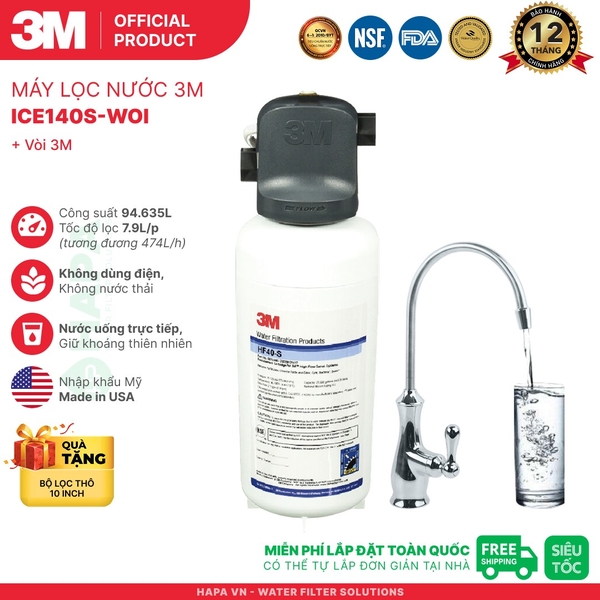 Máy Lọc Nước 3M™ Aqua-Pure™ ICE140S-WOI Uống Trực Tiếp Từ Vòi - Nhập Khẩu Mỹ