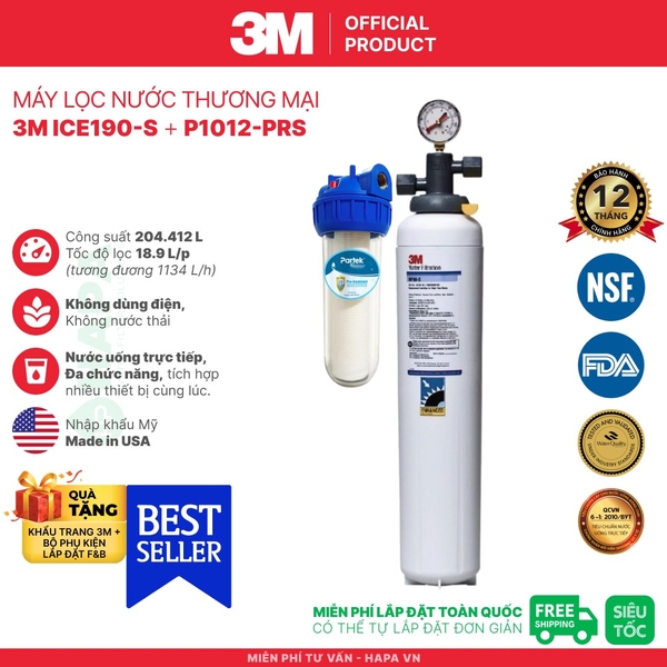 Máy Lọc Nước 3M™ Aqua-Pure™ ICE190-S Chuyên Dùng Cho Quán Cà Phê, Nhà Hàng - Nhập Khẩu Mỹ
