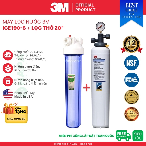Máy Lọc Nước 3M Cho Máy Làm Đá Trực Tiếp - Nhập khẩu Mỹ, Hàng Chính Hãng 3M™ Aqua-Pure™