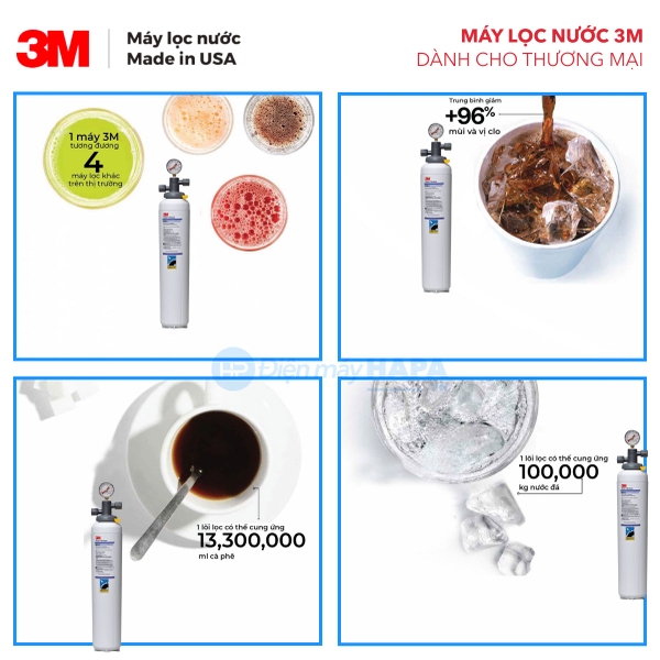 Máy Lọc Nước 3M ICE190-S Chuyên Dùng Cho Quán Cà Phê, Nhà Hàng - Nhập Khẩu Mỹ
