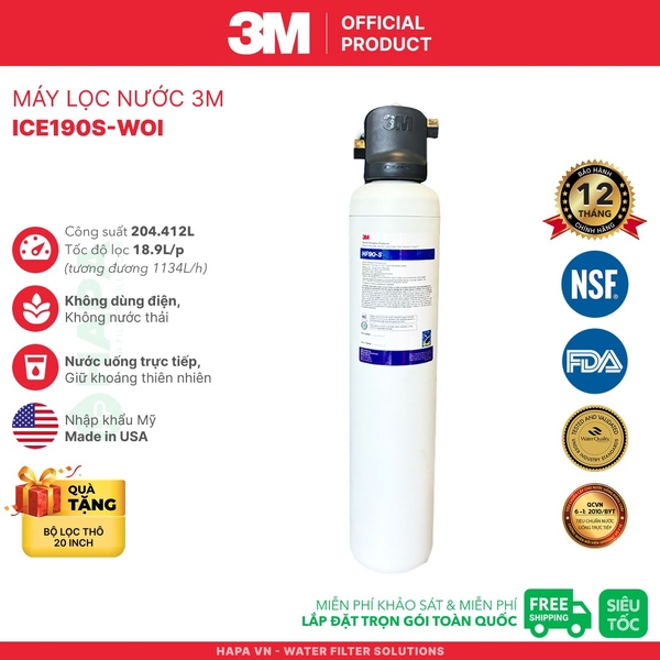 Máy Lọc Nước 3M ICE190S-WOI Chuyên Dùng Cho Quán Cà Phê, Nhà Hàng - Nhập Khẩu Mỹ