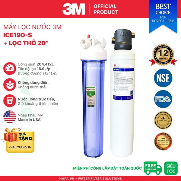 Máy Lọc Nước 3M ICE190S-WOI Chuyên Dùng Cho Quán Cà Phê, Nhà Hàng - Nhập Khẩu Mỹ