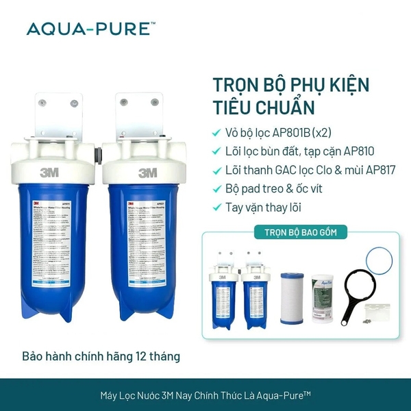 Máy Lọc Nước Đầu Nguồn Cao Cấp 3M™ Aqua-Pure™ AP801B-810-817 10 inch Big Blue