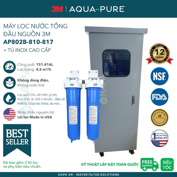 Máy Lọc Nước Đầu Nguồn Cao Cấp 3M™ Aqua-Pure™ AP802B-810-817 20 inch Big Blue