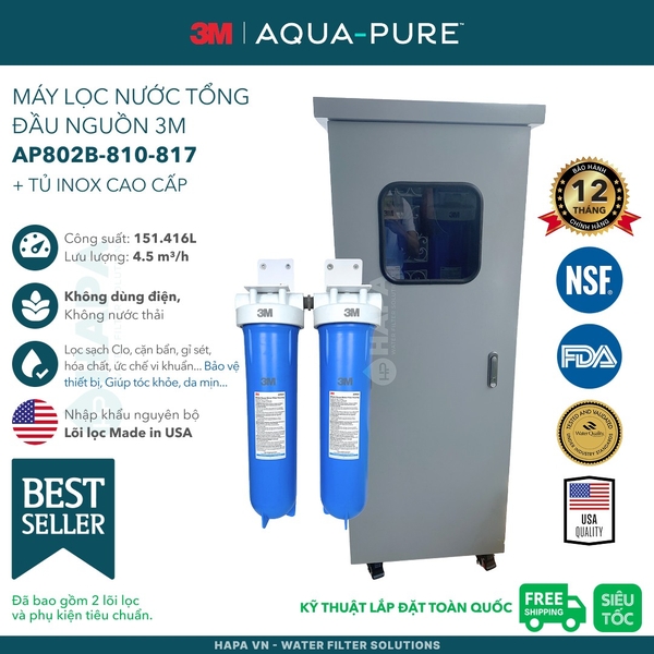 Máy Lọc Nước Đầu Nguồn Cao Cấp 3M™ Aqua-Pure™ AP802B-810-817 20 inch Big Blue