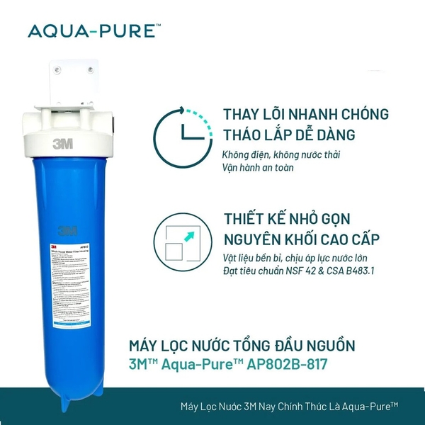 Máy Lọc Nước Đầu Nguồn Cao Cấp 3M™ Aqua-Pure™ AP802B-810-817 20 inch Big Blue