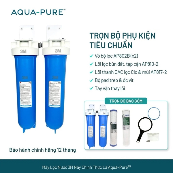 Máy Lọc Nước Đầu Nguồn Cao Cấp 3M™ Aqua-Pure™ AP802B-810-817 20 inch Big Blue
