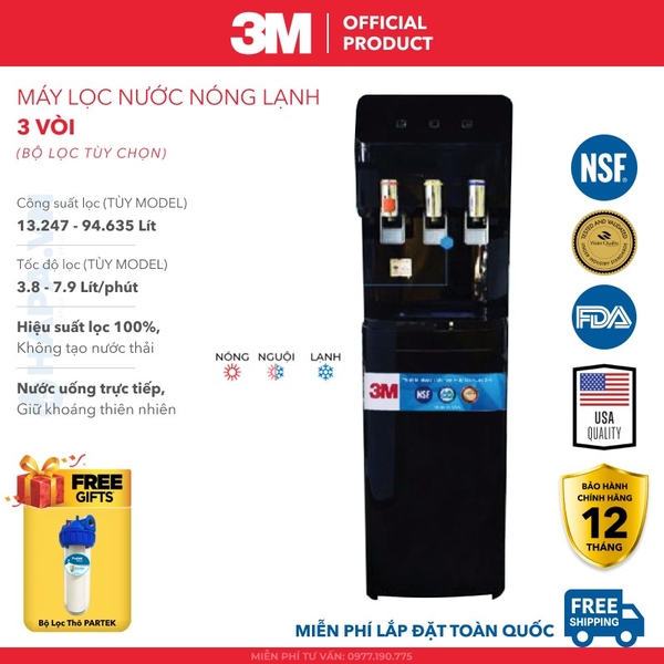 Máy Lọc Nước Nóng Lạnh 3M cho Gia đình, Văn phòng - Bộ lọc nhập khẩu Mỹ
