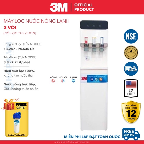 Máy Lọc Nước Nóng Lạnh 3M cho Gia đình, Văn phòng - Bộ lọc nhập khẩu Mỹ