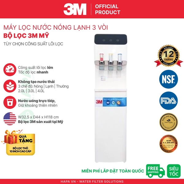 Máy Lọc Nước Nóng Lạnh 3M Aqua-Pure cho Gia đình, Văn phòng - Bộ lọc nhập khẩu Mỹ