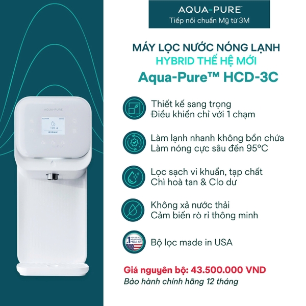 Máy Lọc Nước Nóng Lạnh 3M™ Aqua-Pure™ HCD-3C Công nghệ Hybrid Cooling mới nhất