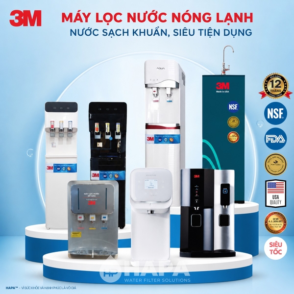 Máy Lọc Nước Nóng Lạnh 3M Aqua-Pure cho Gia đình, Văn phòng - Bộ lọc nhập khẩu Mỹ