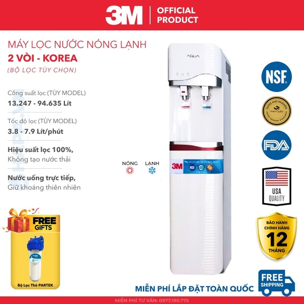 Máy Lọc Nước Nóng Lạnh 3M cho Gia đình, Văn phòng - Bộ lọc nhập khẩu Mỹ