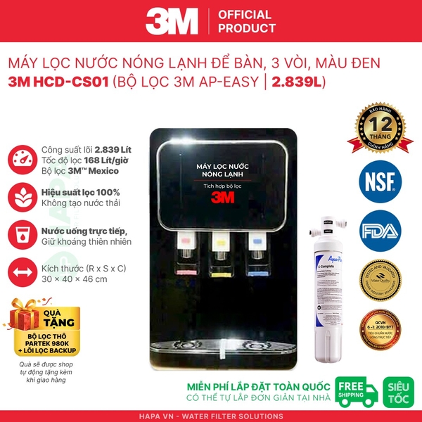 Máy Lọc Nước Nóng Lạnh Để Bàn 3M HCD-CS01 - Bộ lọc nhập khẩu Mỹ