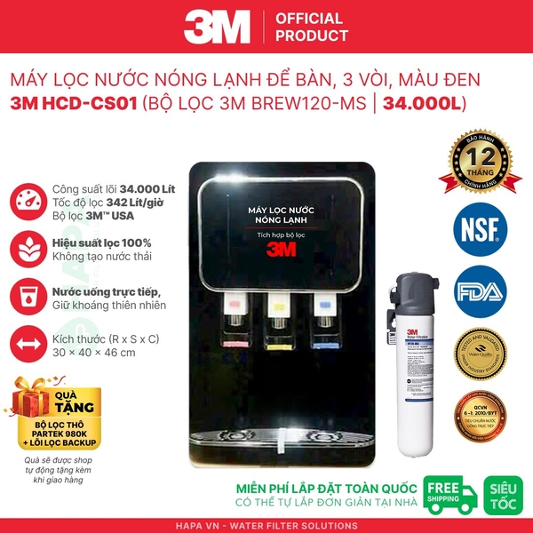 Máy Lọc Nước Nóng Lạnh Để Bàn 3M HCD-CS01 - Bộ lọc nhập khẩu Mỹ