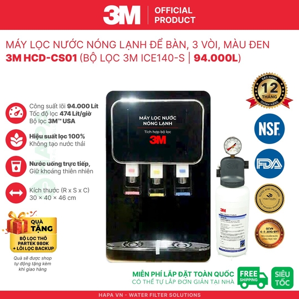 Máy Lọc Nước Nóng Lạnh Để Bàn 3M HCD-CS01 - Bộ lọc nhập khẩu Mỹ