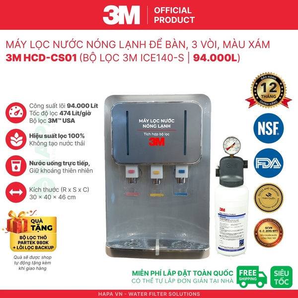 Máy Lọc Nước Nóng Lạnh Để Bàn 3M HCD-CS01 - Bộ lọc nhập khẩu Mỹ