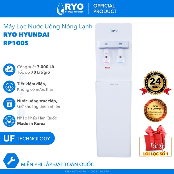 Máy Lọc Nước Nóng Lạnh RYO Hyundai RP100S - Nhập Khẩu Hàn Quốc, Hàng Chính Hãng