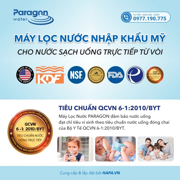 Vòi Nước Uống PARAGON 3 Dây - INOX 304 Cao Cấp, Không Gỉ, Tiêu Chuẩn NSF Mỹ