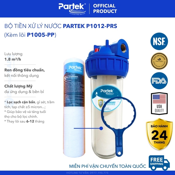 Bộ Lọc Thô PARTEK P1012-PRS 10 inch Cao Cấp USA Quality - Tùy Chọn Lõi Lọc