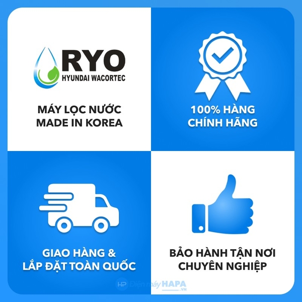 Mua Máy Lọc Nước Nóng Lạnh RYO HYUNDAI Nhập khẩu Hàn Quốc, 100% chính hãng tại Điện máy HAPA - hapa.vn