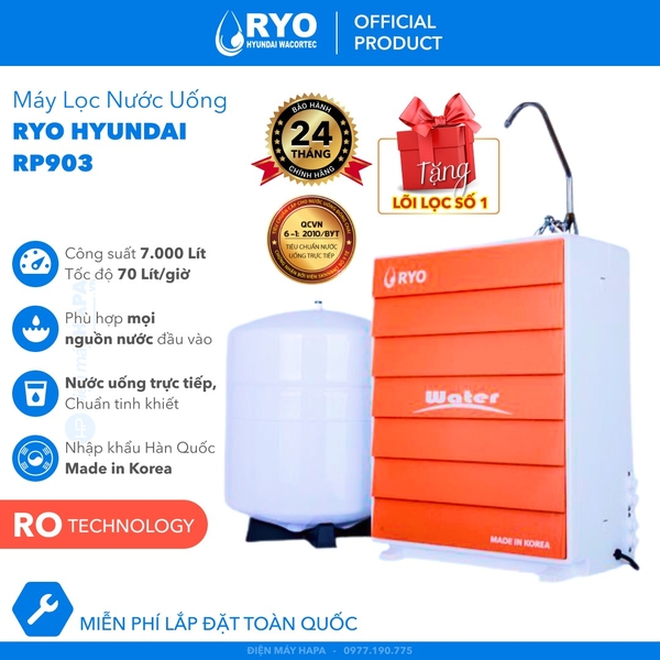 Máy Lọc Nước RO RYO Hyundai RP903 - Nhập khẩu Hàn Quốc