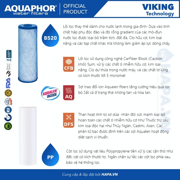 Máy Lọc Nước Đầu Nguồn AQUAPHOR VIKING Aqualen™ - Nhập Khẩu Châu Âu