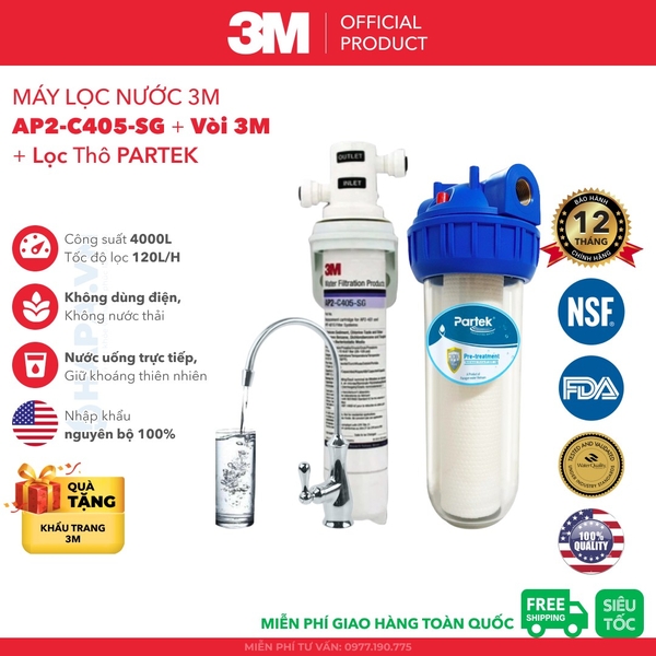 Máy Lọc Nước 3M AP2-C405-SG Mini Filter - Nhập Khẩu 3M Mexico