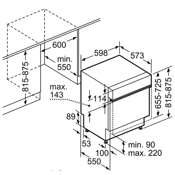 Máy Rửa Chén Bosch SMI68NS06G Bán Âm Serie 6 - 13 bộ
