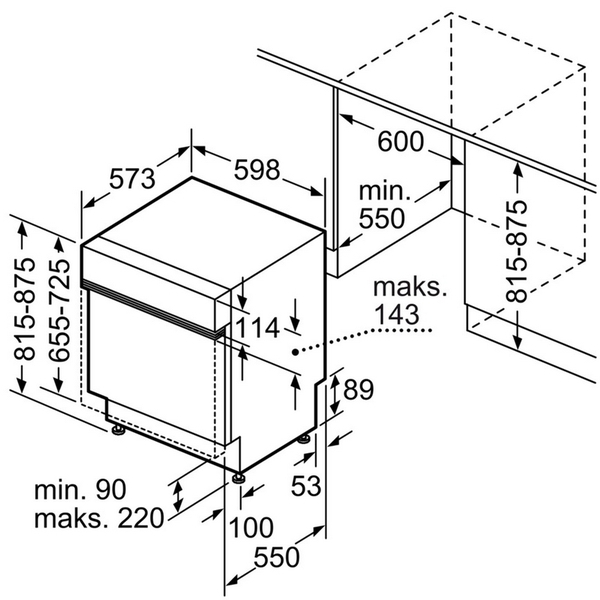 Máy Rửa Chén Bosch SMI6MS07E Bán Âm Serie 4 - 13 bộ