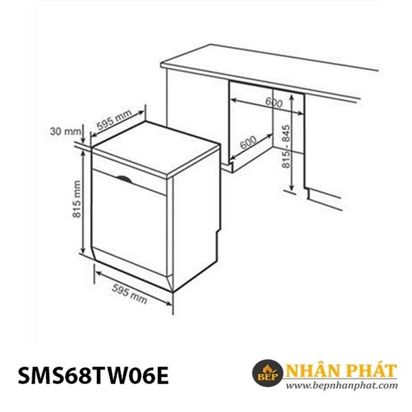 Máy Rửa Chén Bosch SMS68TW06E Độc Lập - 14 bộ