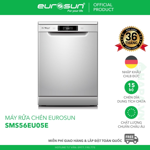 Máy Rửa Chén EUROSUN SMS56EU05E Cao Cấp 15 Bộ - Nhập Khẩu CHLB Đức