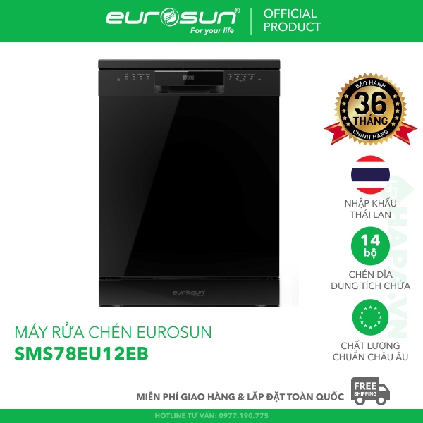 Máy Rửa Chén EUROSUN SMS78EU12EB, SMS78EU12ES 14 Bộ