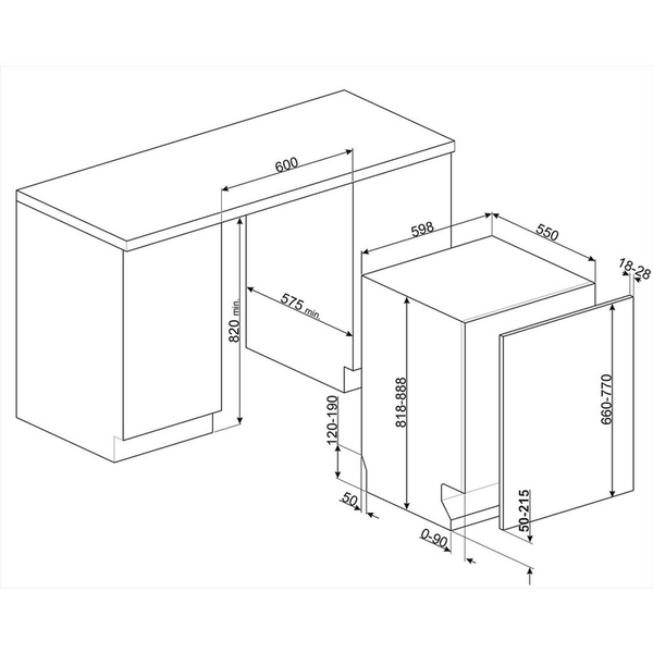 Máy Rửa Chén Âm Tủ SMEG STL62335L 536.24.483 - 13 bộ