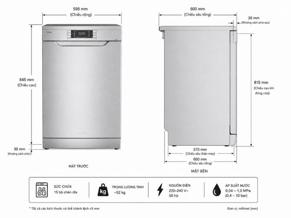 Máy Rửa Chén ĐỘC LẬP Teka LP9 850 40782501 - 14 bộ