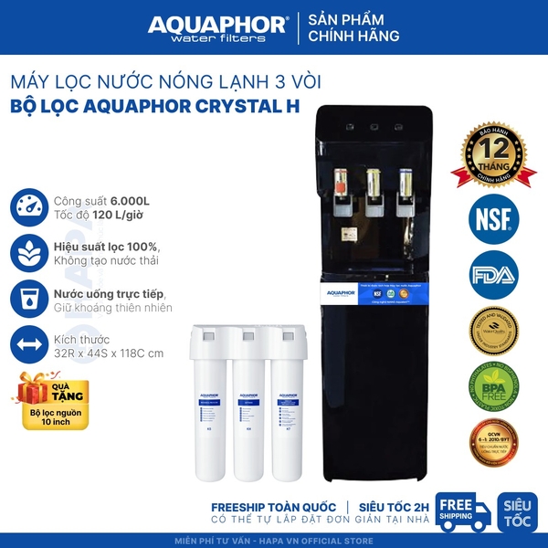 Máy Lọc Nước Nóng Lạnh AQUAPHOR CRYSTAL H - Bộ Lọc Nhập khẩu Châu Âu