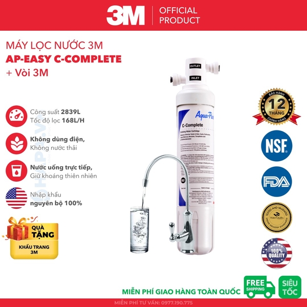 Máy Lọc Nước 3M AP-EASY C-COMPLETE Uống Trực Tiếp Từ Vòi - Nhập khẩu 3M Mexico