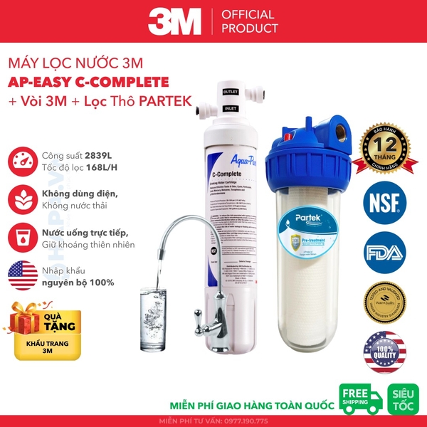 Máy Lọc Nước 3M AP-EASY C-COMPLETE Uống Trực Tiếp Từ Vòi - Nhập khẩu 3M Mexico