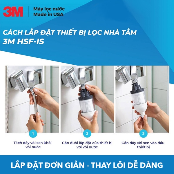 Hướng dẫn lắp đặt Thiết Bị Lọc Nước Vòi Sen Nhà Tắm Mỹ 3M HSF-IS - Hàng Chính Hãng