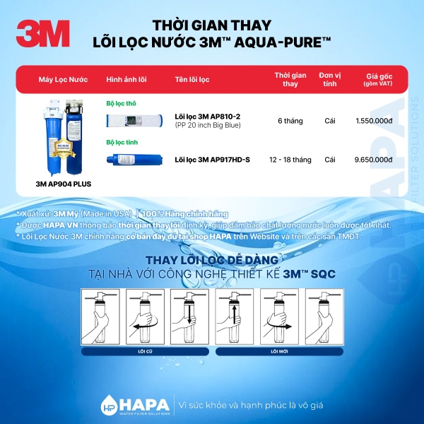 Hệ Thống Lọc Tổng Đầu Nguồn 3M AP904 PLUS Cao Cấp - Nhập Khẩu Mỹ
