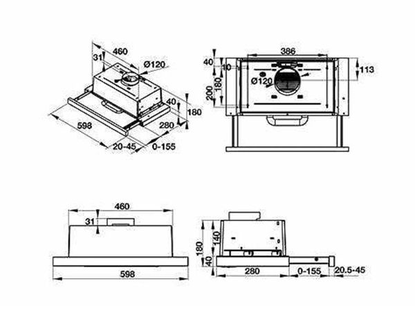 Máy Hút Mùi Âm Tủ Hafele HH-S60A 533.89.041 - Công suất 440 m³/h