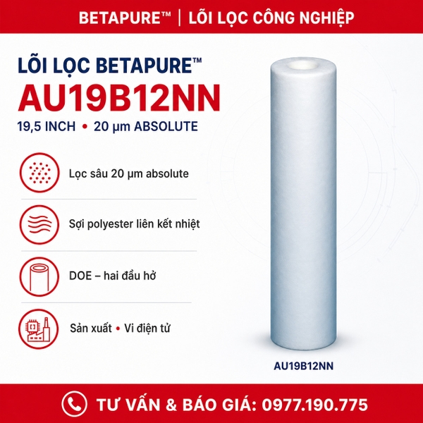 Lõi lọc Betapure™ AU19B12NN 19,5 inch 20 Micron Absolute