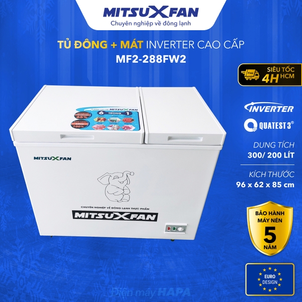 Tủ Đông + Mát INVERTER Cao Cấp MitsuXfan MF2-288FW2 - Hàng Chính Hãng - Điện máy HAPA