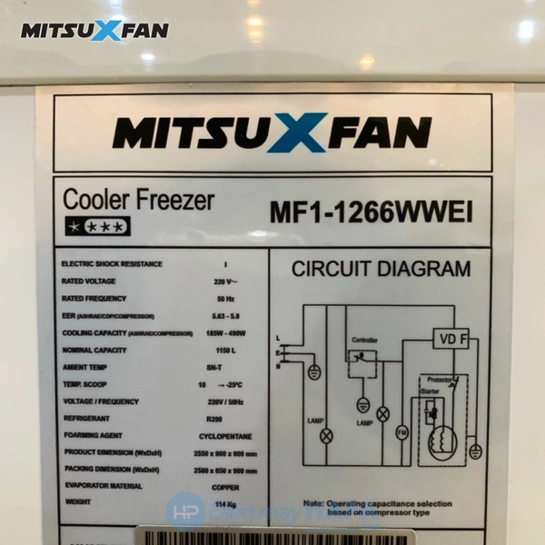 Thông số kỹ thuật Tủ Đông Cao Cấp MitsuXfan MF1-1266WWEI - Hàng Chính Hãng - Điện máy HAPA.vn