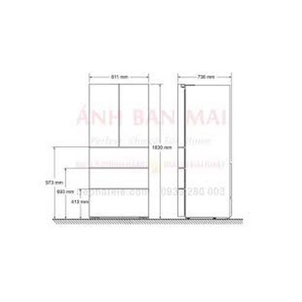 Tủ Lạnh Đơn Bosch KFN86AA76J Multidoor Nhiều Ngăn Serie 6 - 540 Lít