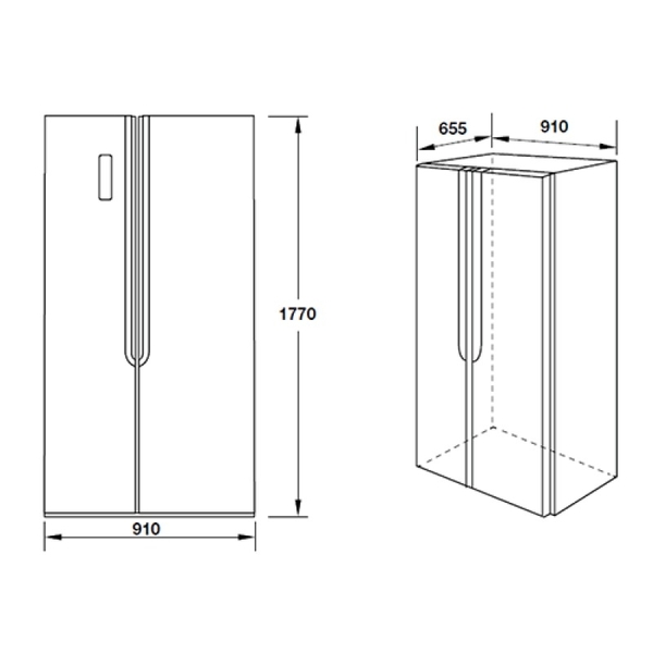 Tủ Lạnh Side by Side Hafele HF-SBSID 534.14.020 - 562 Lít