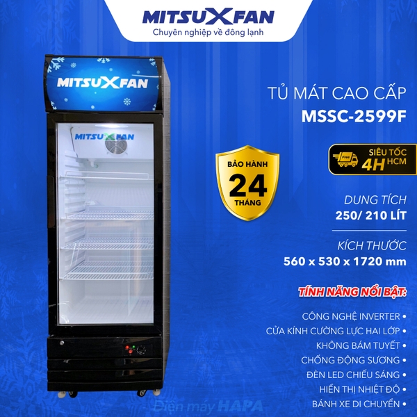 Tủ Mát Cao Cấp MITSUXFAN MSSC-2599F Cao Cấp - Tiết kiệm điện - Hàng Chính Hãng