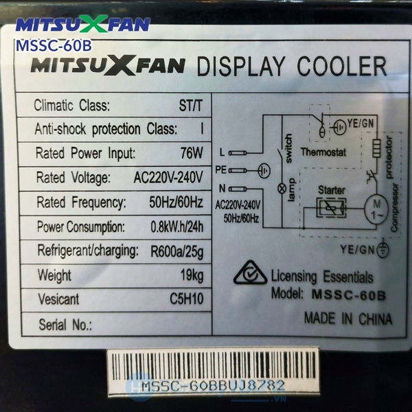 Tủ Mát Cao Cấp Mitsuxfan MSSC-60B | MSSC-4099 - Inverter, Rollfin, Allsite Low E, Kính cường lực kép - Hàng Chính Hãng - 02